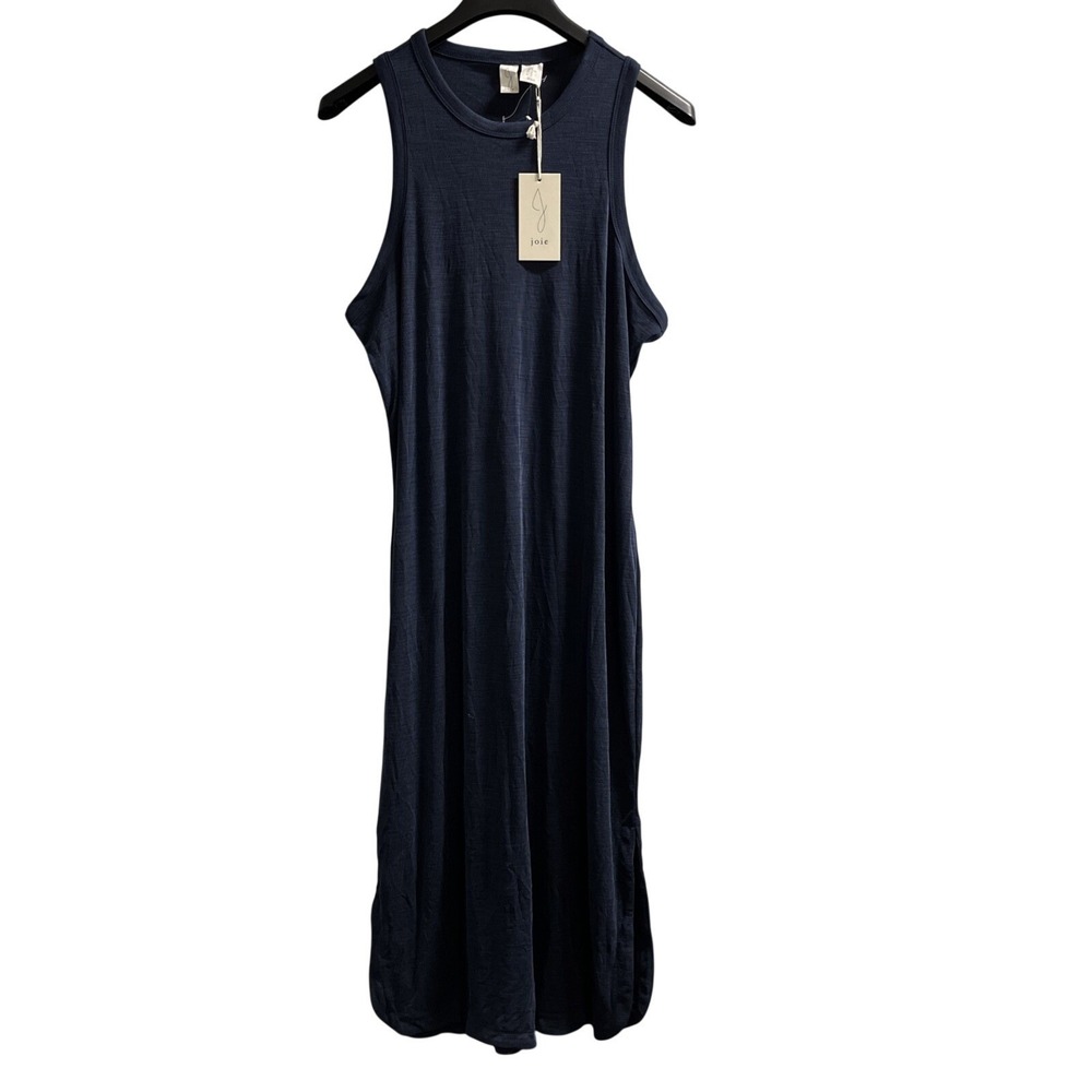 Joie Dress‎ Blue Ribbed Knit Maxi Modal Blend Size XL Comfort Athleisure Travel